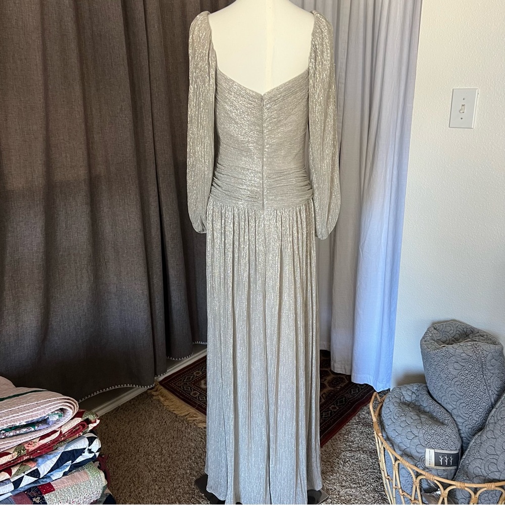 JONATHAN SIMKHAI Adele Twist-Front Plissé-Lamé Gown - Picture 13 of 14